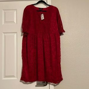 Red lace dress